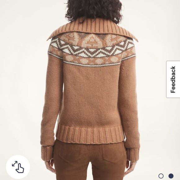 $348 Brooks Brothers Alpaca Wool Fair Isle Sweater Brown Multi Women’s SZ Small - Picture 2 of 12